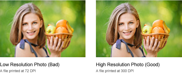 low vs high resolution printing