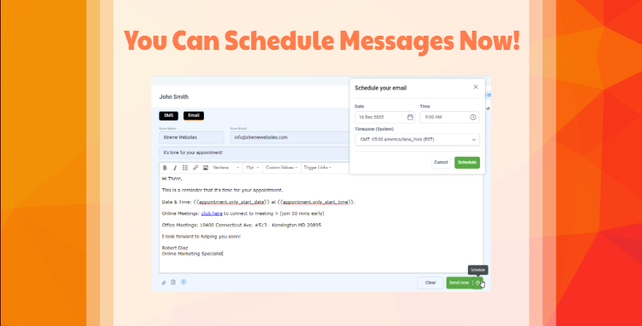You Can Now Schedule Messages!