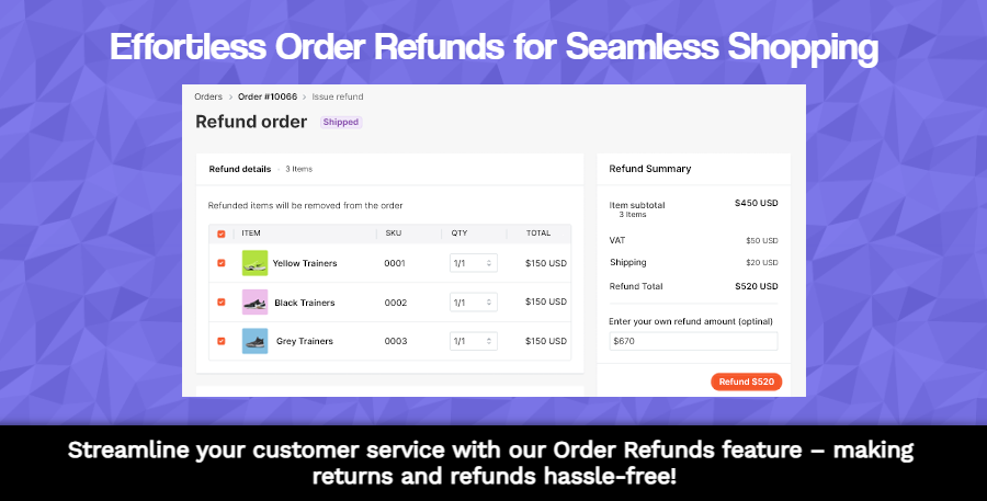 Streamlined Order Refunds for eCommerce Module